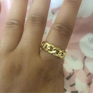 14k yellow gold chain rope ring